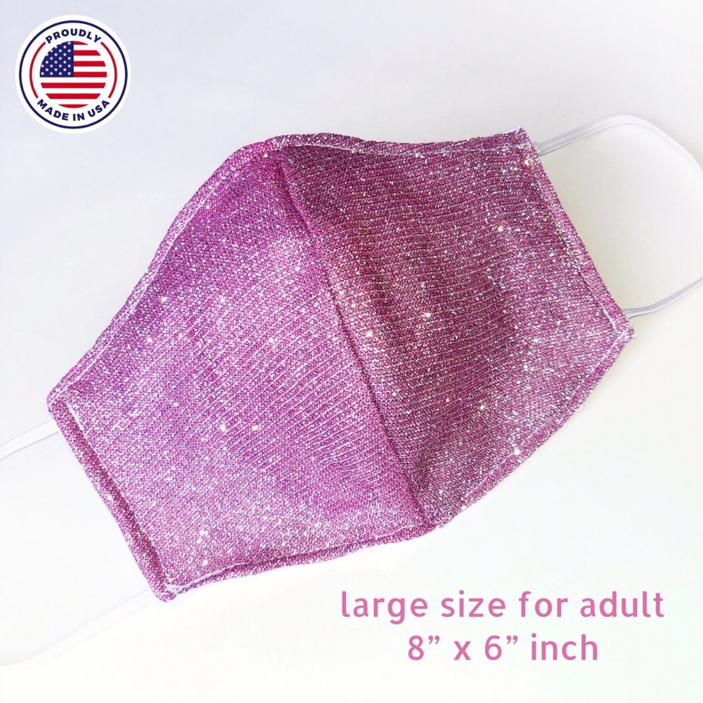 Glitter pink face mask handmade